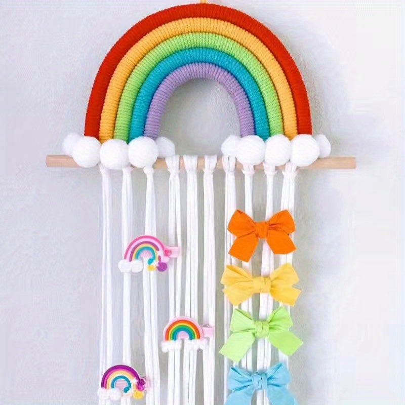 Rainbow Tassel Hair Accessory Holder for Headbands and Barrettes