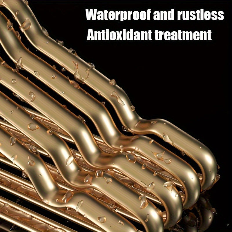 Set of 10 Aluminum Alloy Hangers with Rubber Coating Non-Slip Space-Saving Waterproof Rust-Proof