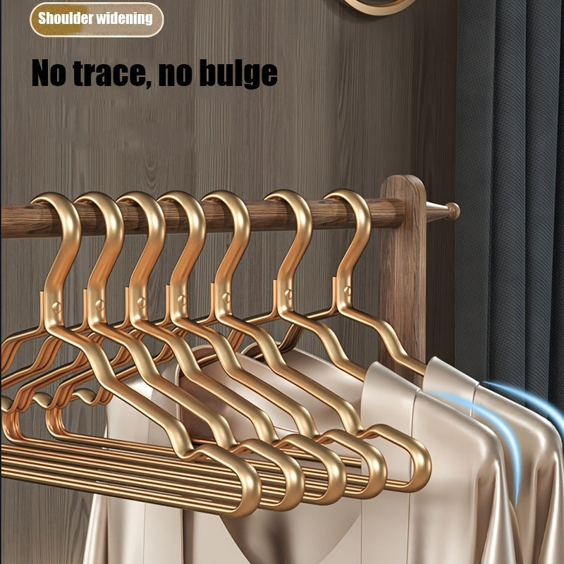 Set of 10 Aluminum Alloy Hangers with Rubber Coating Non-Slip Space-Saving Waterproof Rust-Proof