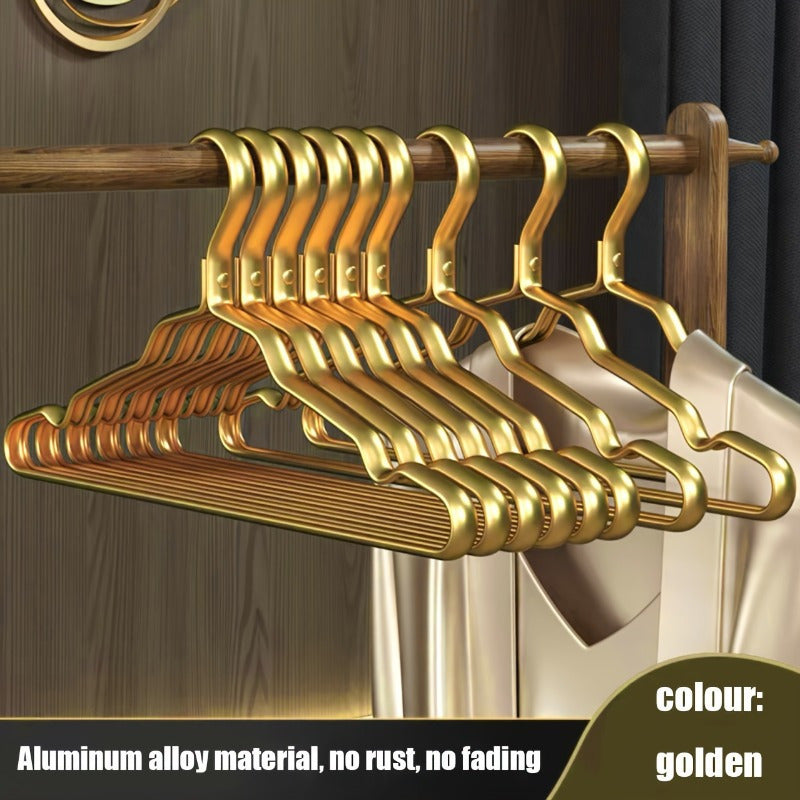 Set of 10 Aluminum Alloy Hangers with Rubber Coating Non-Slip Space-Saving Waterproof Rust-Proof