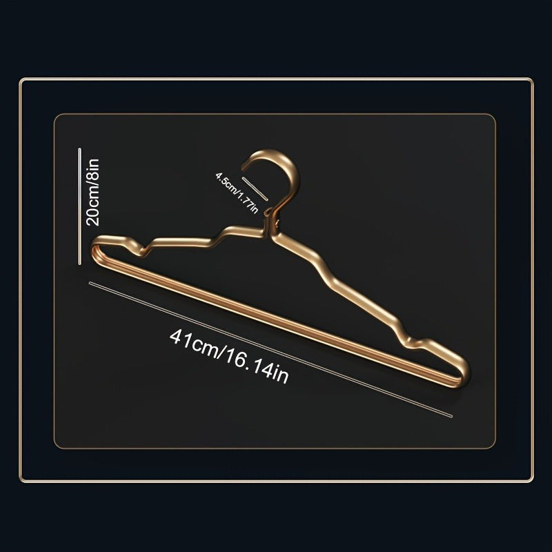 Set of 10 Aluminum Alloy Hangers with Rubber Coating Non-Slip Space-Saving Waterproof Rust-Proof