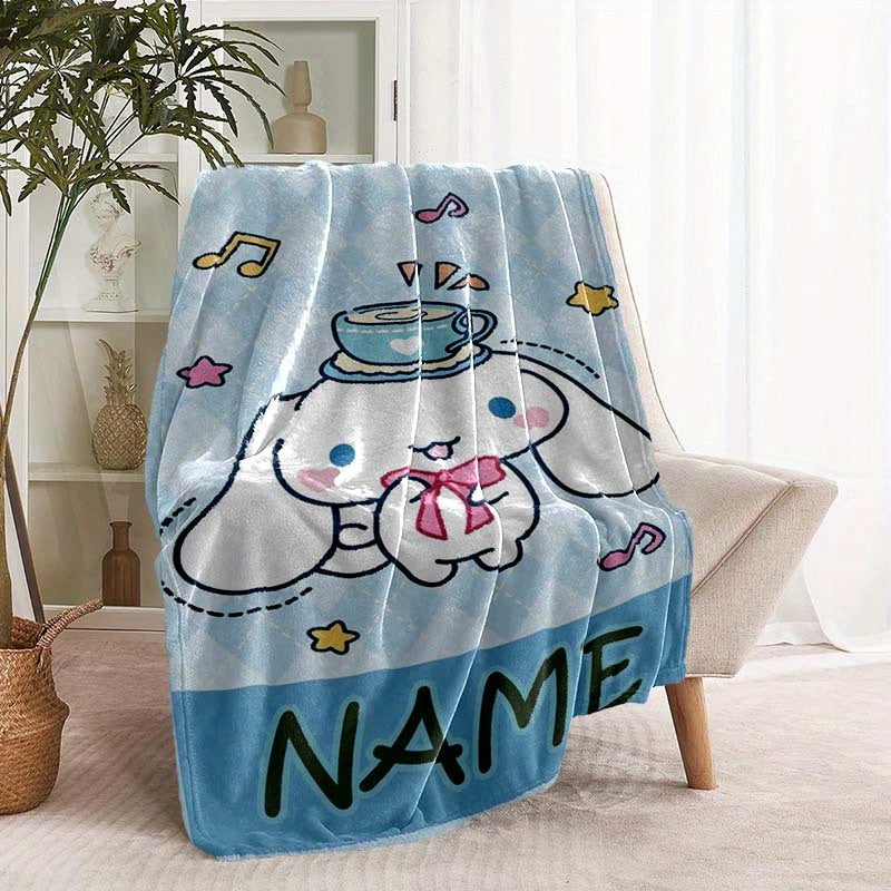 Personalized Flannel Blanket for Sofa Bed Office Cozy Gift
