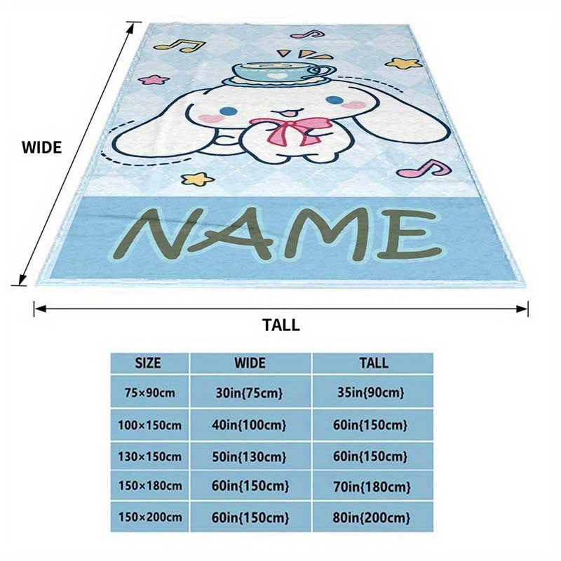 Personalized Flannel Blanket for Sofa Bed Office Cozy Gift