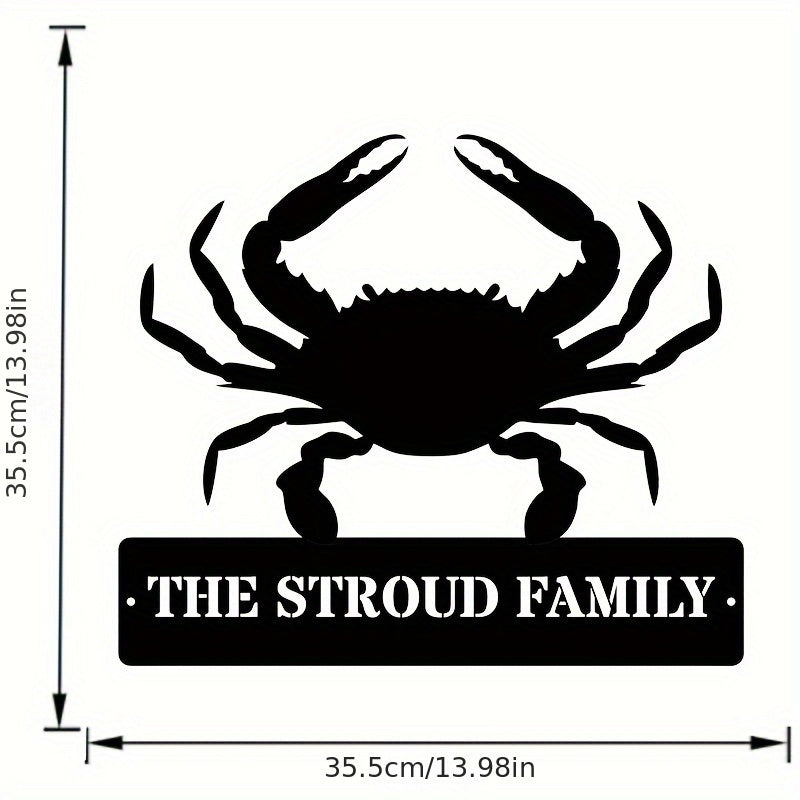 Black Crab Metal Wall Art Indoor Hanging Sign for Living Room Halloween Decor