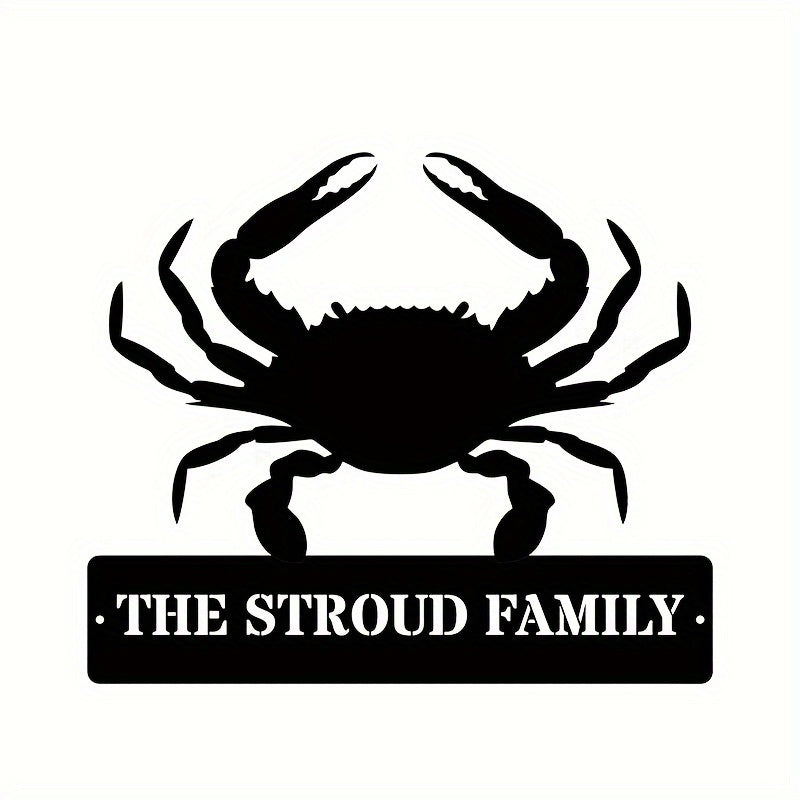 Black Crab Metal Wall Art Indoor Hanging Sign for Living Room Halloween Decor