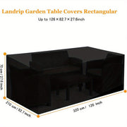 Black Waterproof Patio Furniture Cover for Outdoor Tables and Sofas 3.2m x 210cm x 70cm