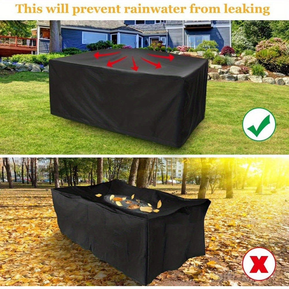 Black Waterproof Patio Furniture Cover for Outdoor Tables and Sofas 3.2m x 210cm x 70cm