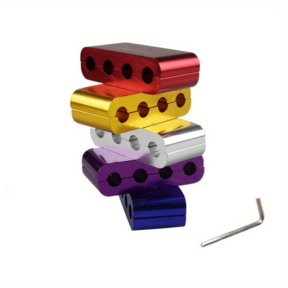 Universal Aluminum Spark Plug Wire Loom 4-Hole Wire Organizer Sleeve for Car Ignition System