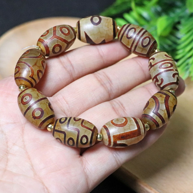 Erkaklar uchun Vintage Boho Agate Dzi to'plari bilaguzuk, Har kuni tasodifiy kiyim uchun mukammal, Tabiiy go'zallikdagi mozaik bo'lmagan toshdan tayyorlangan, Har mavsum uchun abadiy aksessuar