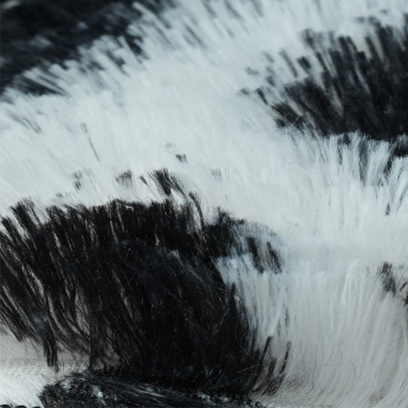 Коврик для помещения из плюша, черно-белая коровья геометрическая нескользящая большая для гостиной, спальни, прихожей, коридора