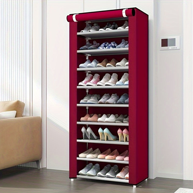 Estante para zapatos de múltiples niveles duradero con cubierta impermeable, organizador de gran capacidad