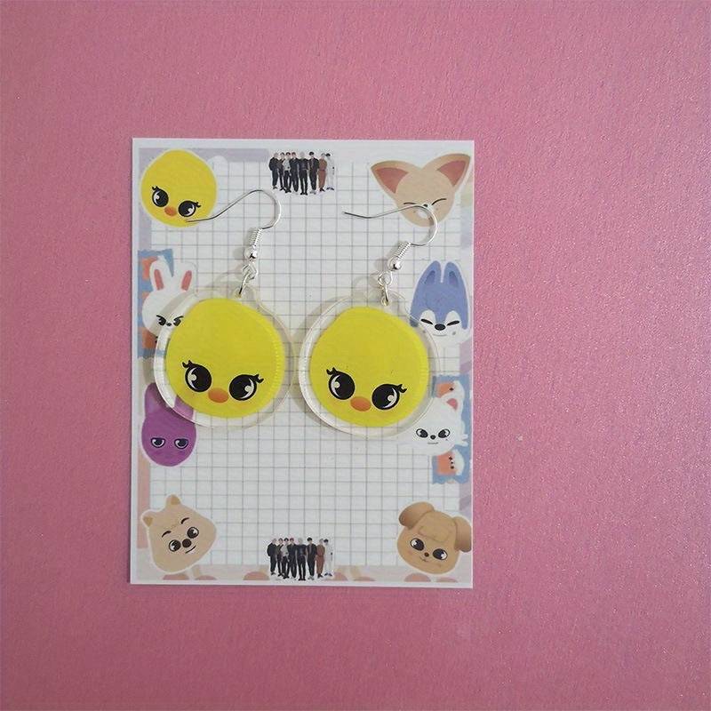 Acrylic Animal Drop Earrings Hypoallergenic Cartoon Style for Women and Girls