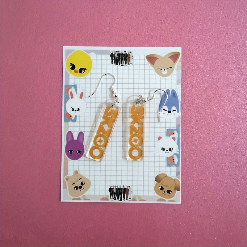 Acrylic Animal Drop Earrings Hypoallergenic Cartoon Style for Women and Girls