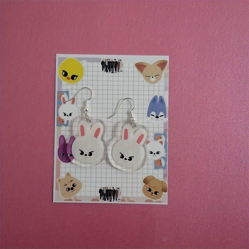 Acrylic Animal Drop Earrings Hypoallergenic Cartoon Style for Women and Girls