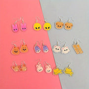 Acrylic Animal Drop Earrings Hypoallergenic Cartoon Style for Women and Girls