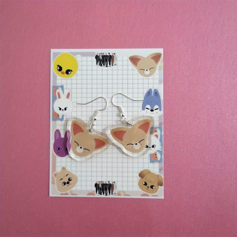 Acrylic Animal Drop Earrings Hypoallergenic Cartoon Style for Women and Girls