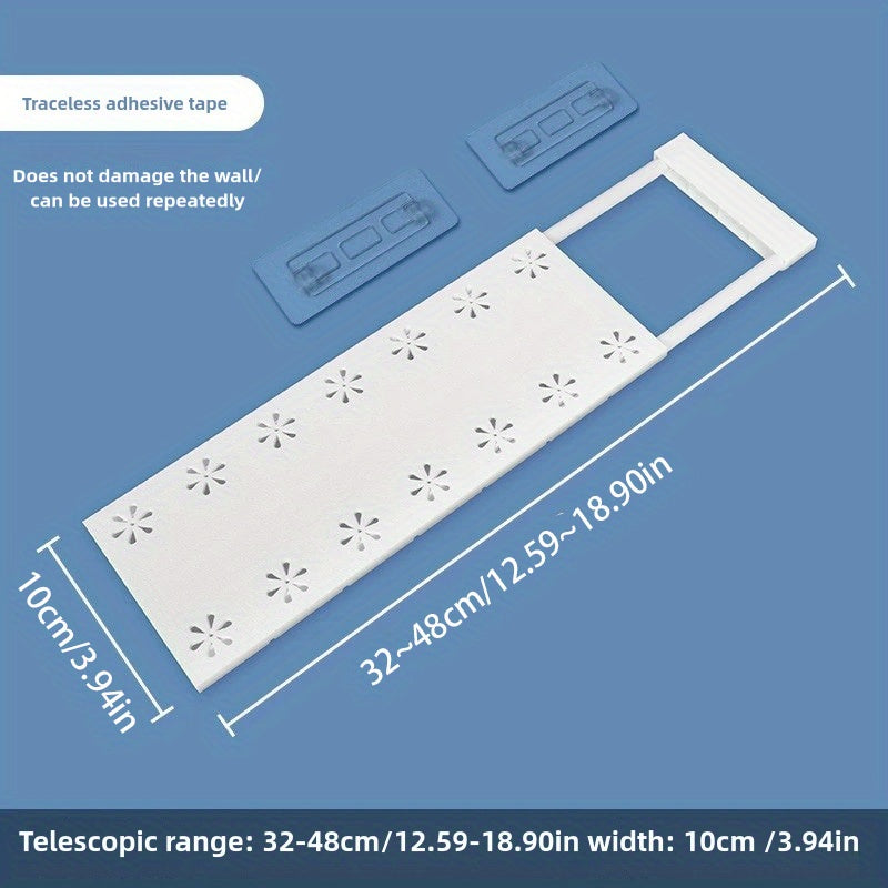 No-Drill Expandable Plastic Shelves Multi-Purpose Organizer for Closets Kitchens Bathrooms