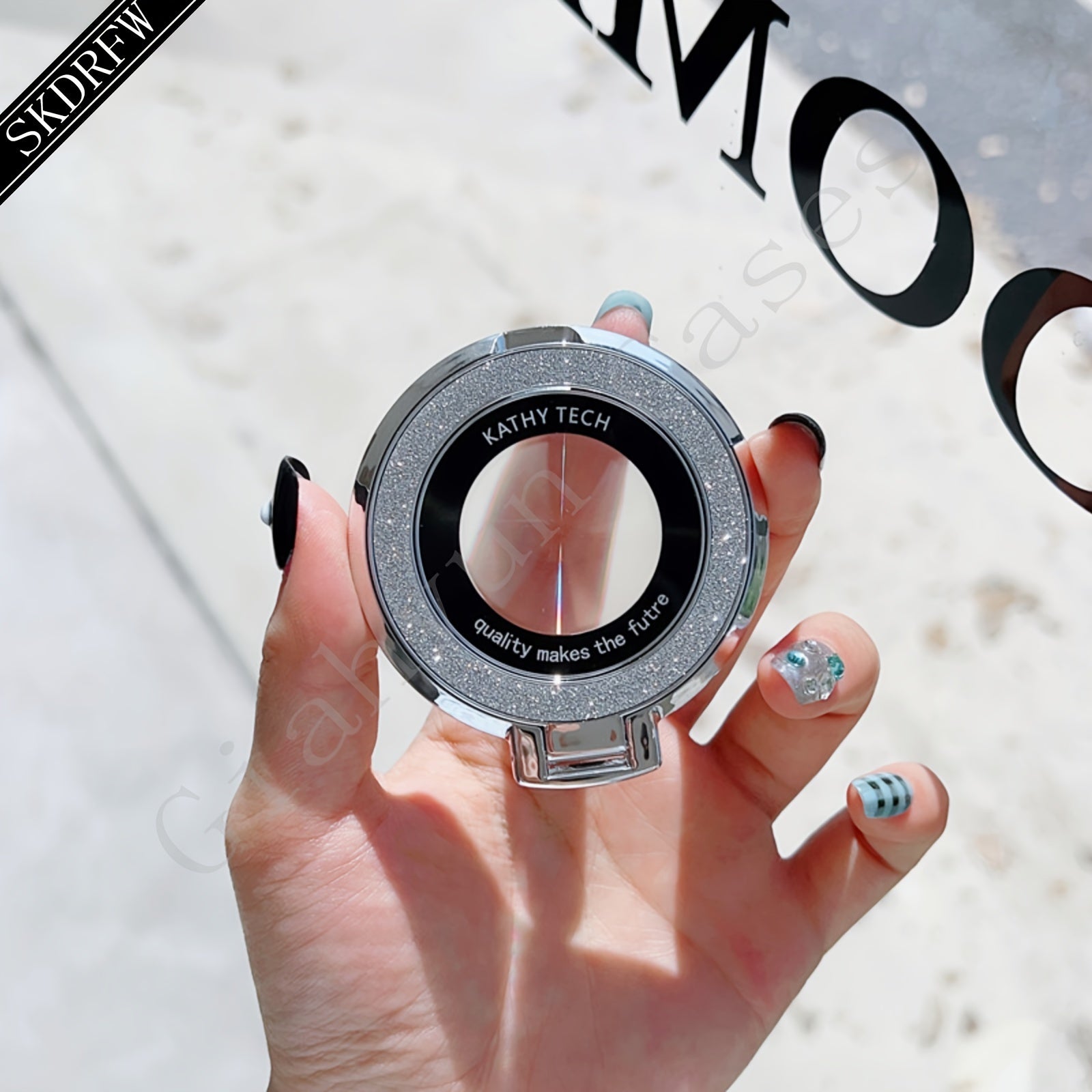 Luxury Samsung Phone Case with Glitter Magnetic Holder Lens Protection and Wireless Charging