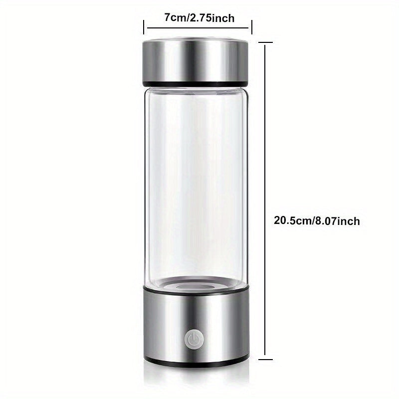 Portable Hydrogen Water Bottle 420ml USB Rechargeable Ionizer with 1000mAh Battery