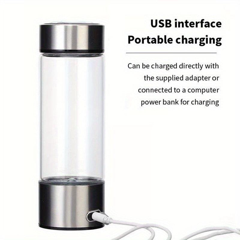 Portable Hydrogen Water Bottle 420ml USB Rechargeable Ionizer with 1000mAh Battery