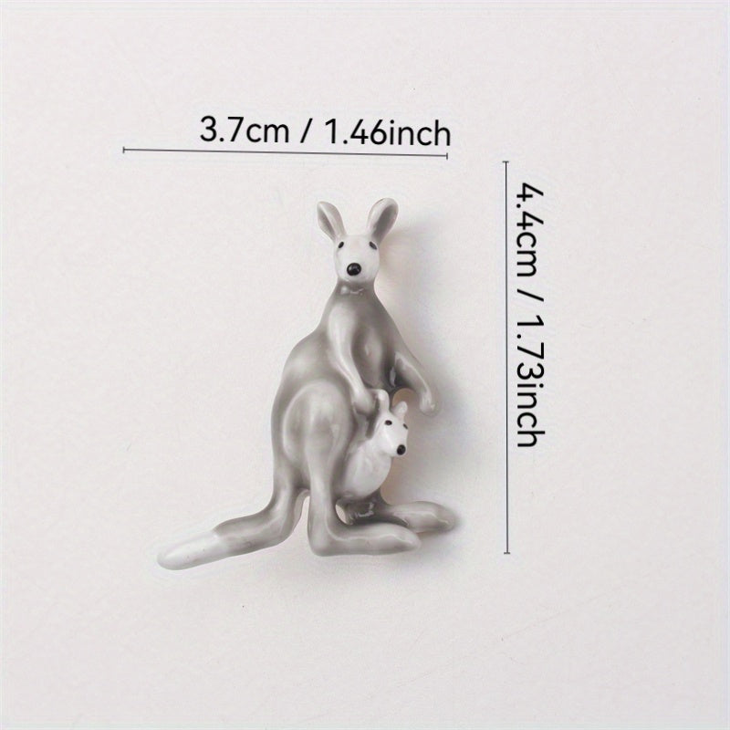 Enamel Kangaroo Brooch Cartoon Animal Jewelry for Men Women