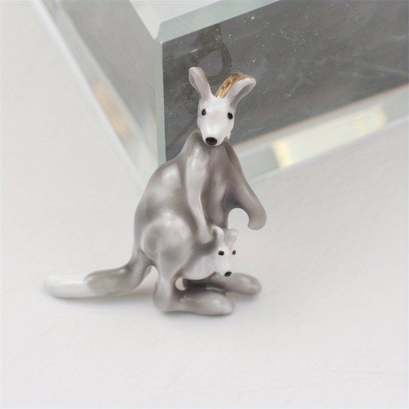 Enamel Kangaroo Brooch Cartoon Animal Jewelry for Men Women