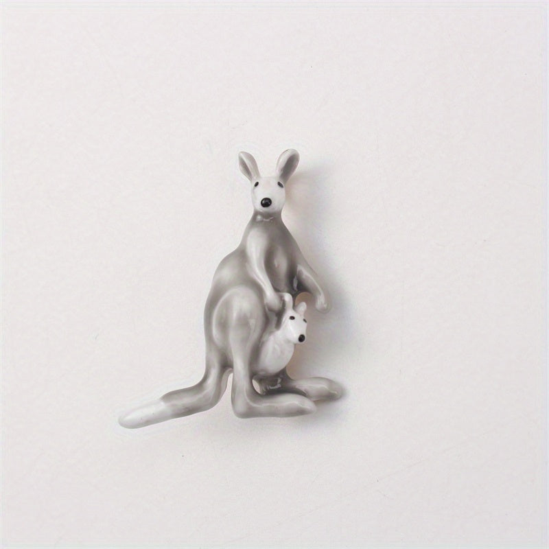 Enamel Kangaroo Brooch Cartoon Animal Jewelry for Men Women