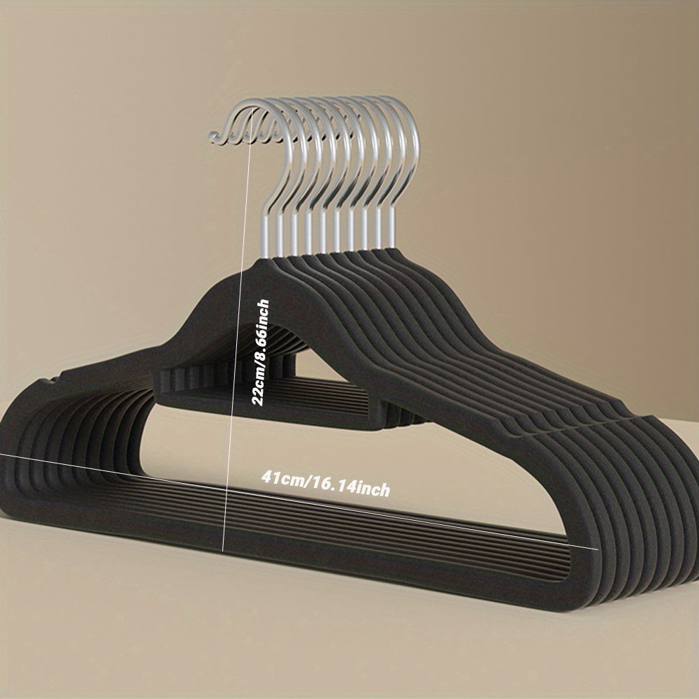10 ta Ultra Velvet Non-Slip Hangers to'plami, aylanadigan tutqichlar bilan shkafni tartibga solish uchun