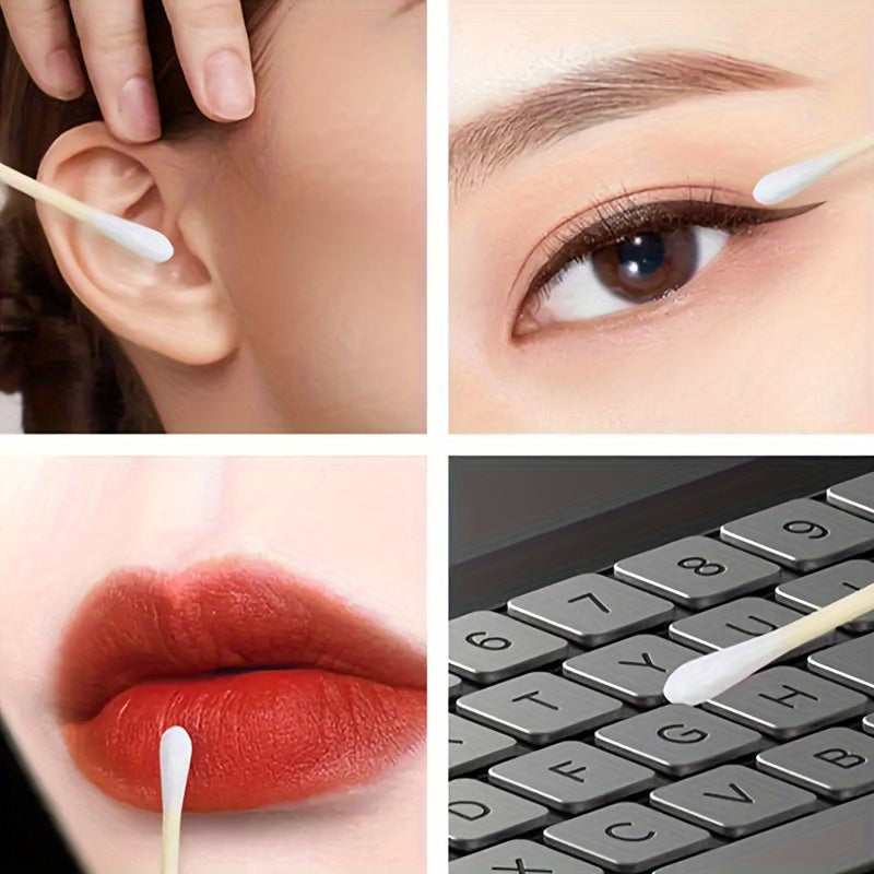 1000 Double-Ended Cotton Swabs Unscented Low Allergenic for Ear and Makeup Cleaning