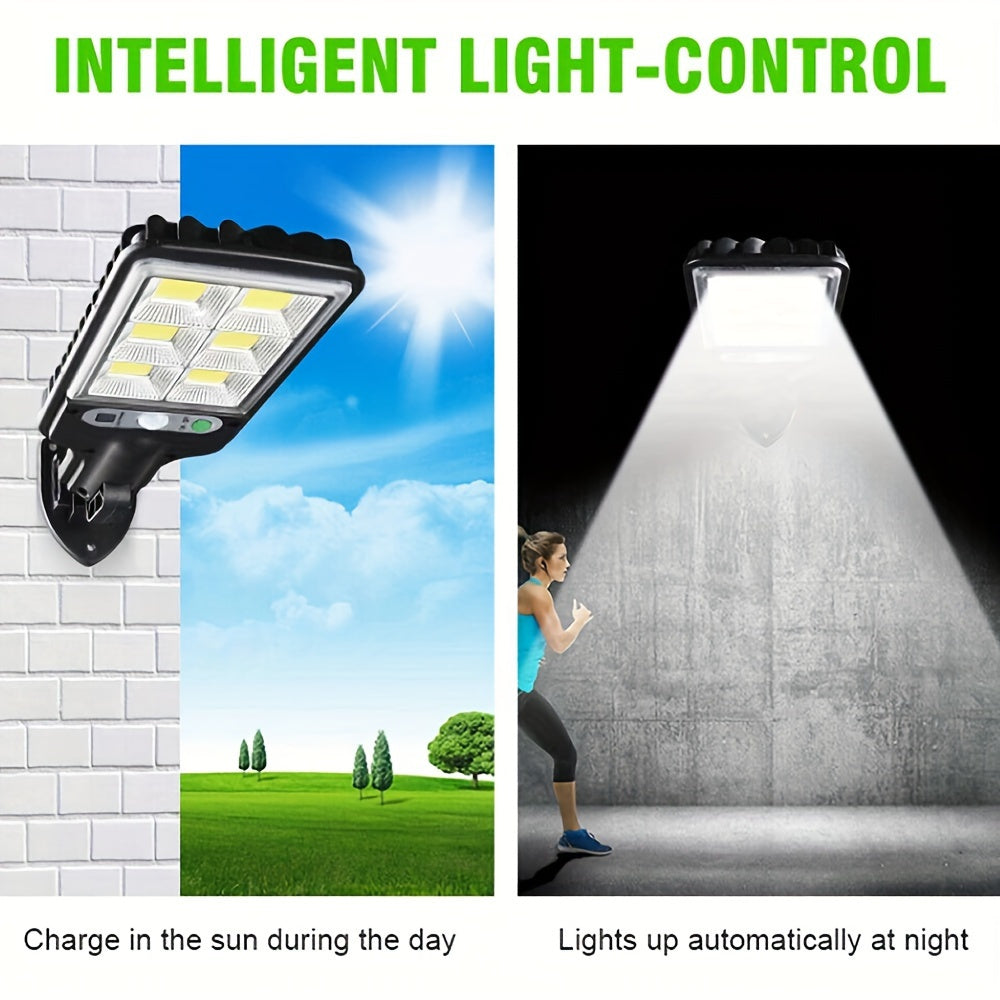 2pcs Solar Motion Sensor Lights with Controller Floodlight Garden Security Pathway Outdoor