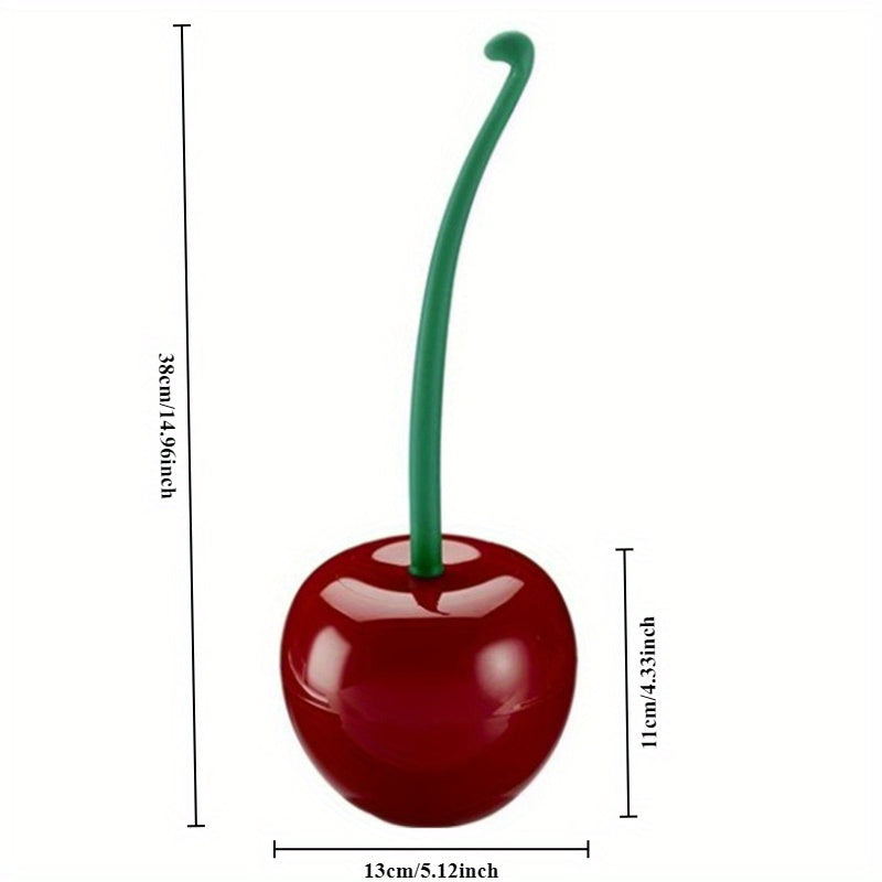 Toilet Brush Set with Holder Cherry Blossom Design Durable Easy to Clean Bathroom Accessory