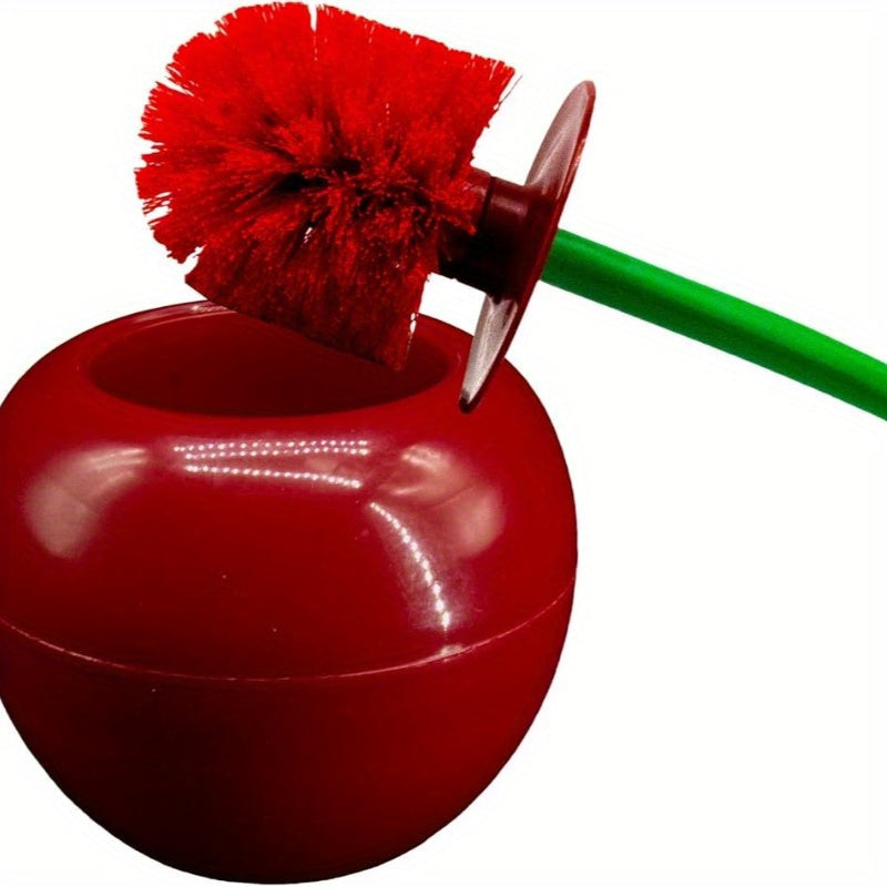Toilet Brush Set with Holder Cherry Blossom Design Durable Easy to Clean Bathroom Accessory