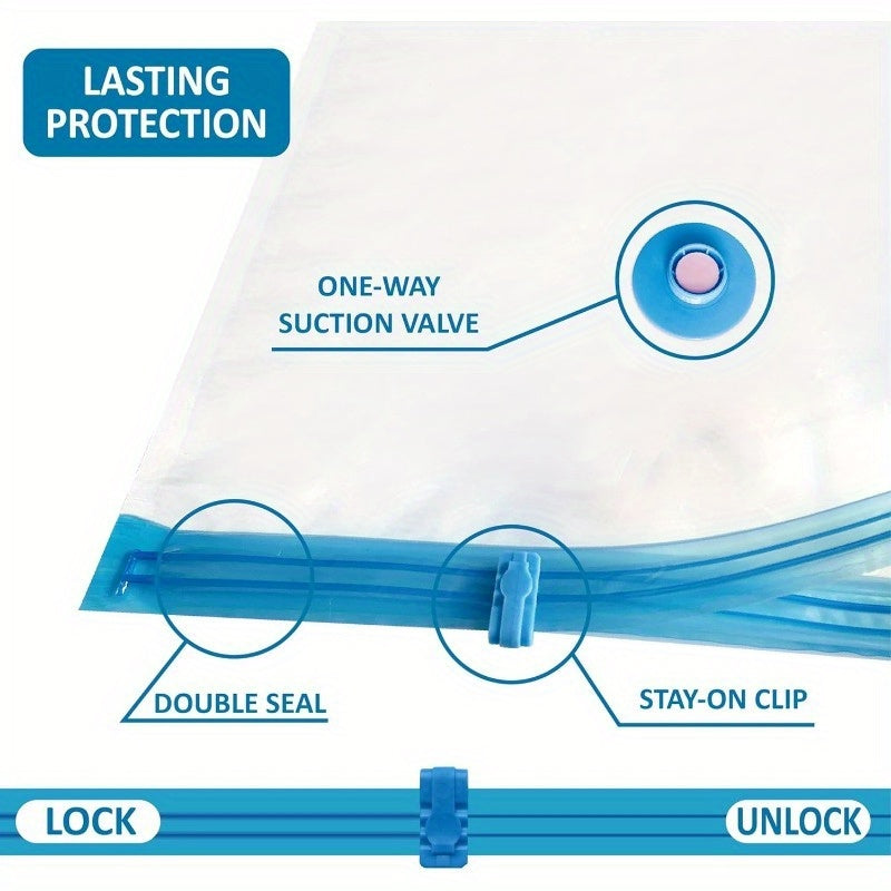 Set of 9 Vacuum Storage Bags with Hand Pump for Compressing Clothes and Comforters