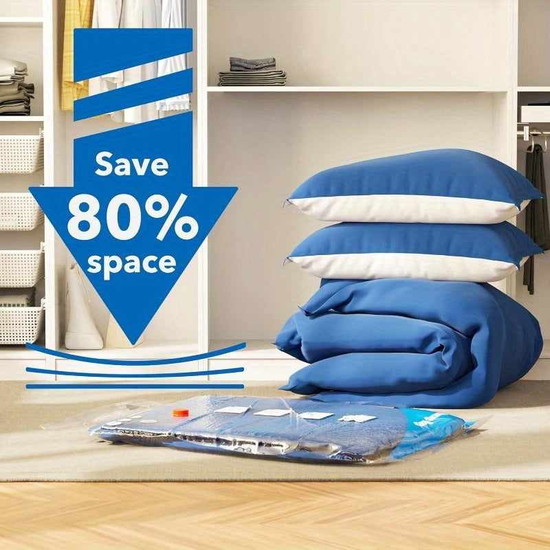 Set of 9 Vacuum Storage Bags with Hand Pump for Compressing Clothes and Comforters