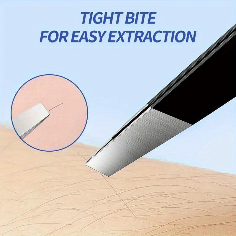 Unisex Stainless Steel Tweezers Set for Eyebrow Facial Hair Removal