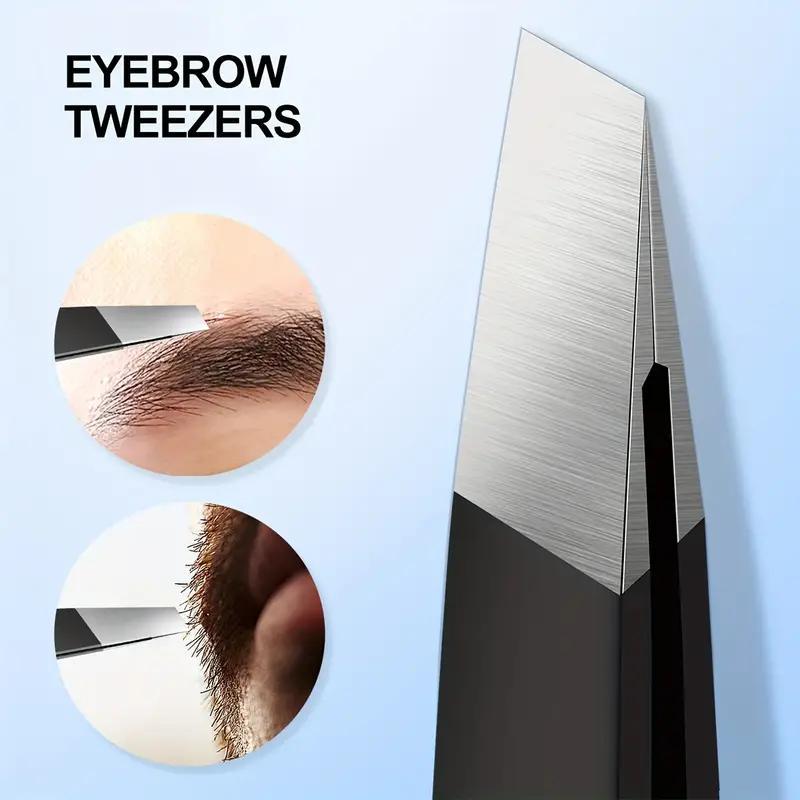 Unisex Stainless Steel Tweezers Set for Eyebrow Facial Hair Removal