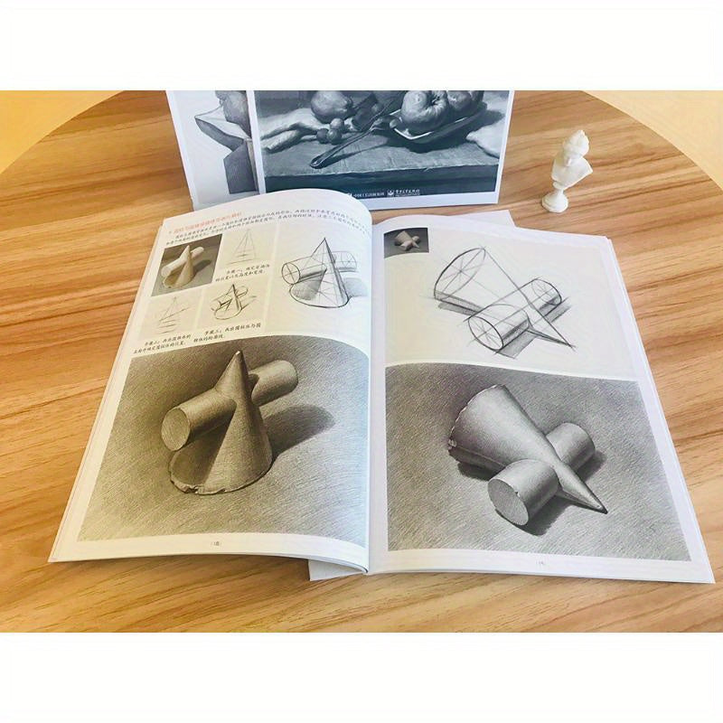 Xitoy chizish asoslari darsligi, tuzilishi va soyalar bilan 4-Volume san'at kitobi