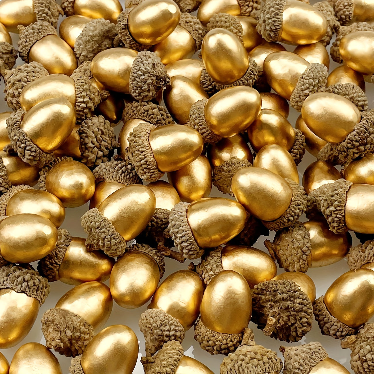 Set of 20 Artificial Golden Acorns for Fall Home Decor No Batteries Needed