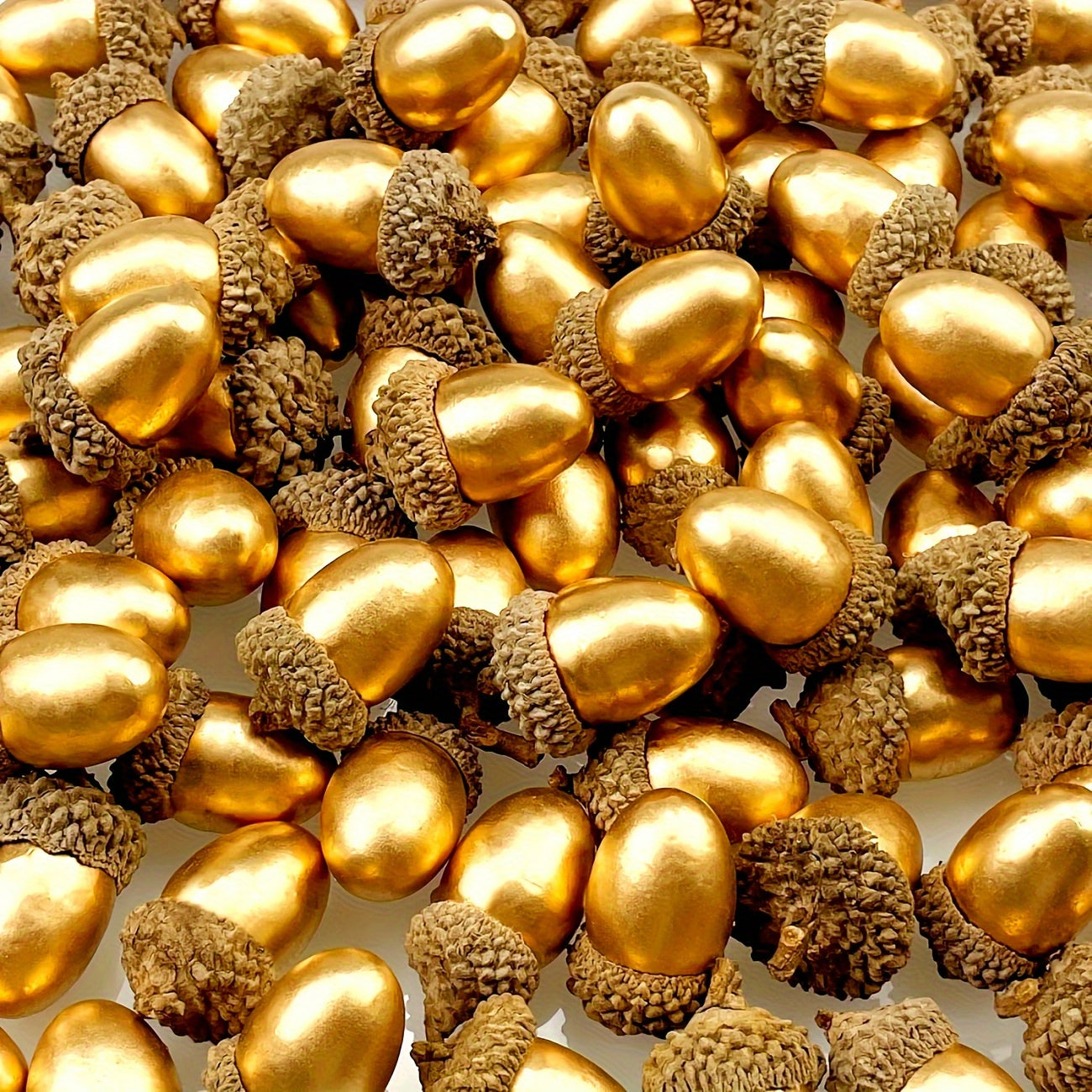 Set of 20 Artificial Golden Acorns for Fall Home Decor No Batteries Needed