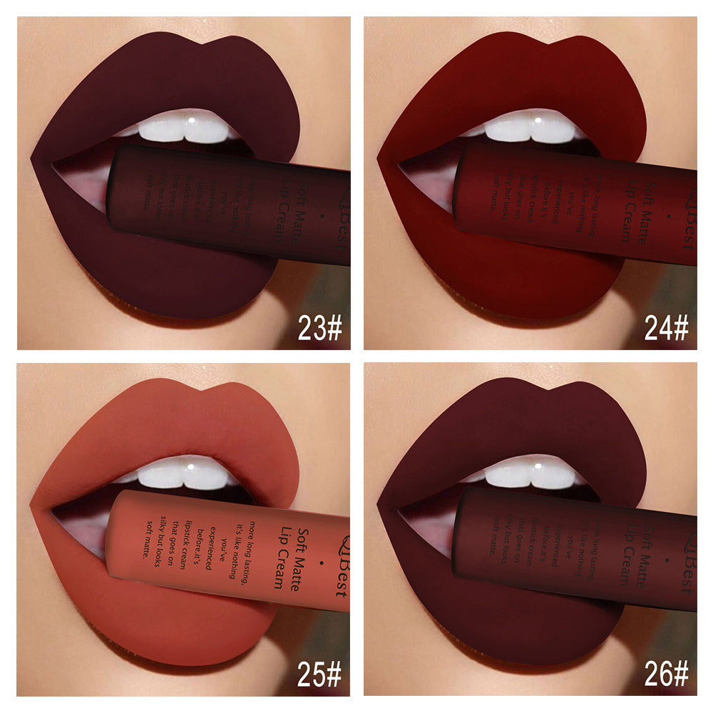 Barra de labios líquida de acabado mate para mujer, a prueba de agua, de larga duración y que hidrata