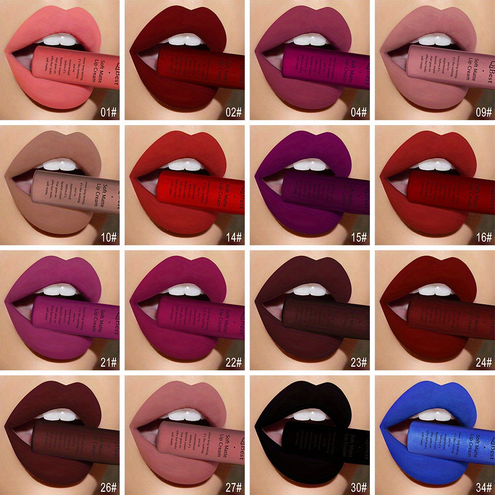 Barra de labios líquida de acabado mate para mujer, a prueba de agua, de larga duración y que hidrata