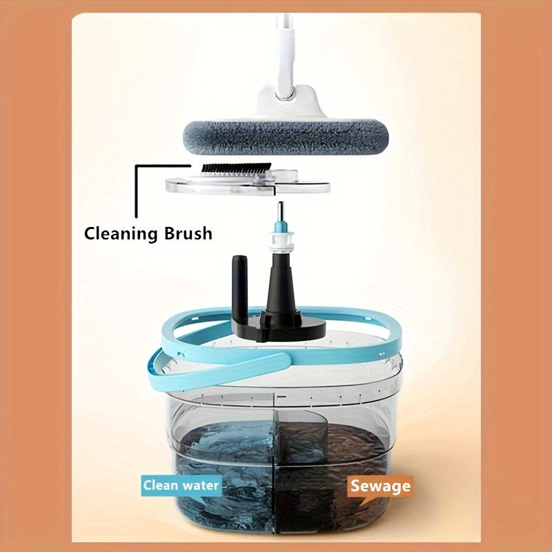 Smart Cleaning Kit for Living Room with Manual Rotating Mop and Wastewater Separator