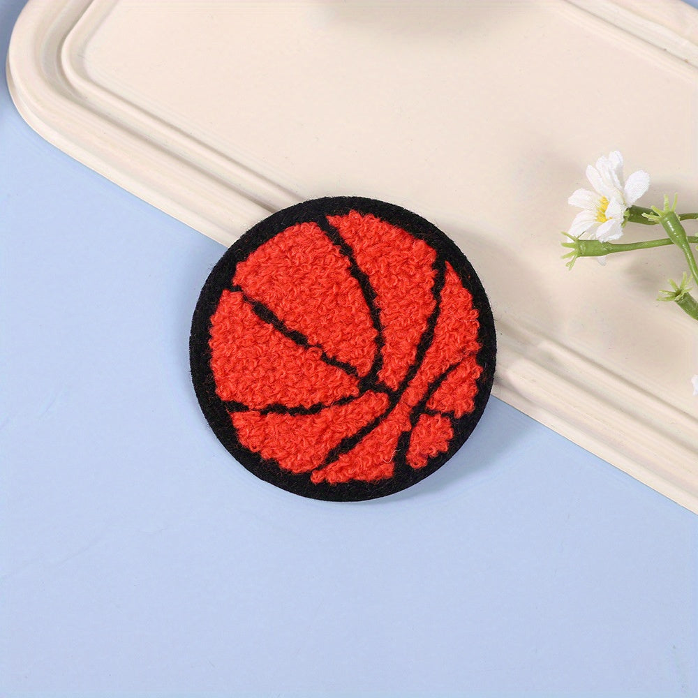 Sports Theme Iron-On Patches for Clothing Baseball Football Basketball Easy DIY