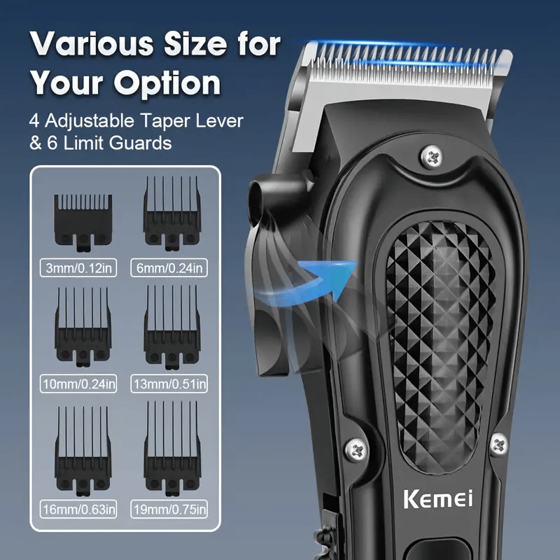 Cortapelos profesionales con motor de alta velocidad, batería de litio de 1500mAh, set de caja de regalo