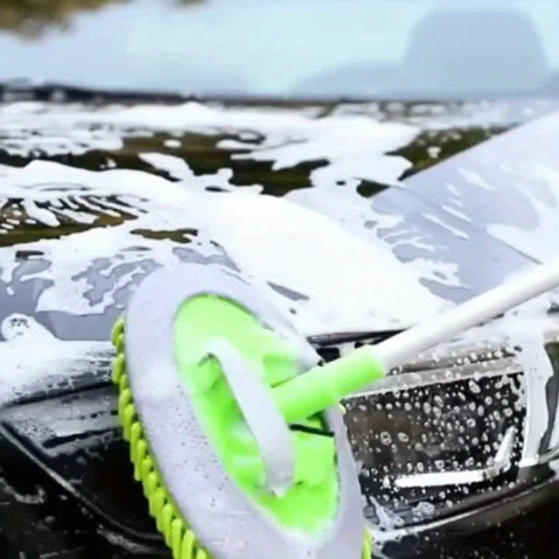Mopa de microfibra de chenilla verde extensible para lavado de coches y detalles fáciles