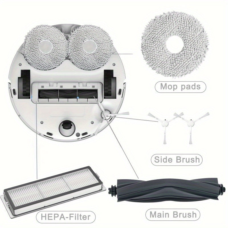 15-Piece Premium Cleaning Brush and Filter Mop Cloths Kit for Robot Vacuums