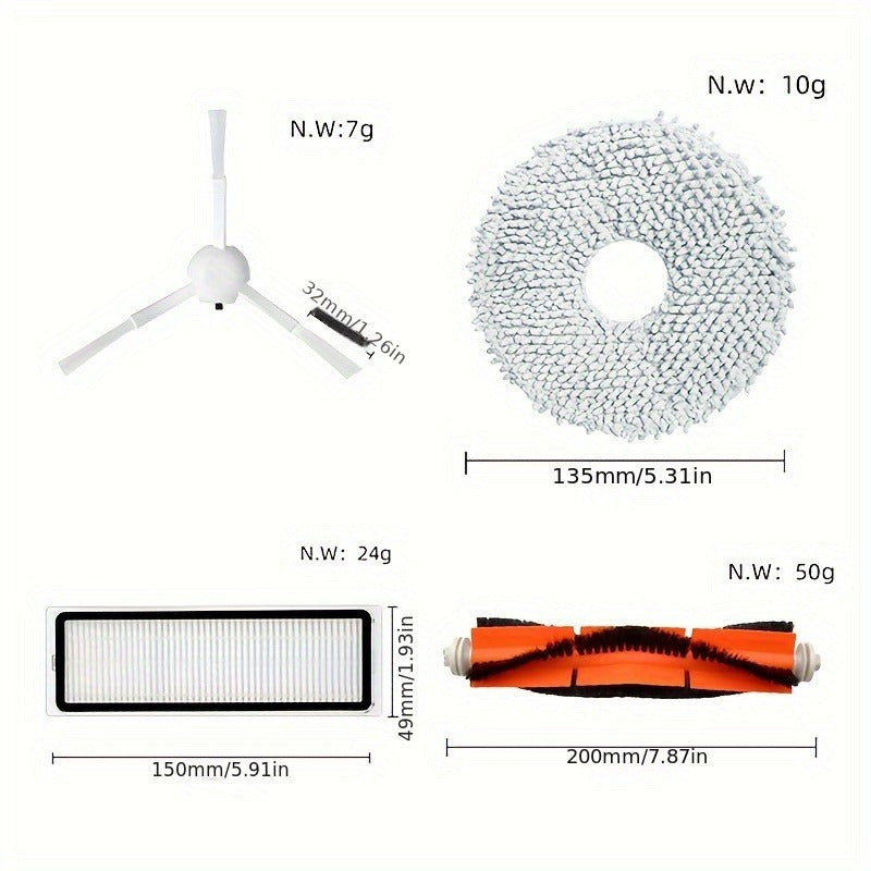 15-Donali Premium Tozalash choʻp va filtrli mop mato toʻplami Robot tozalash qurilmalari uchun