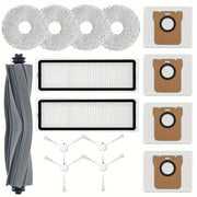 15-Piece Premium Cleaning Brush and Filter Mop Cloths Kit for Robot Vacuums