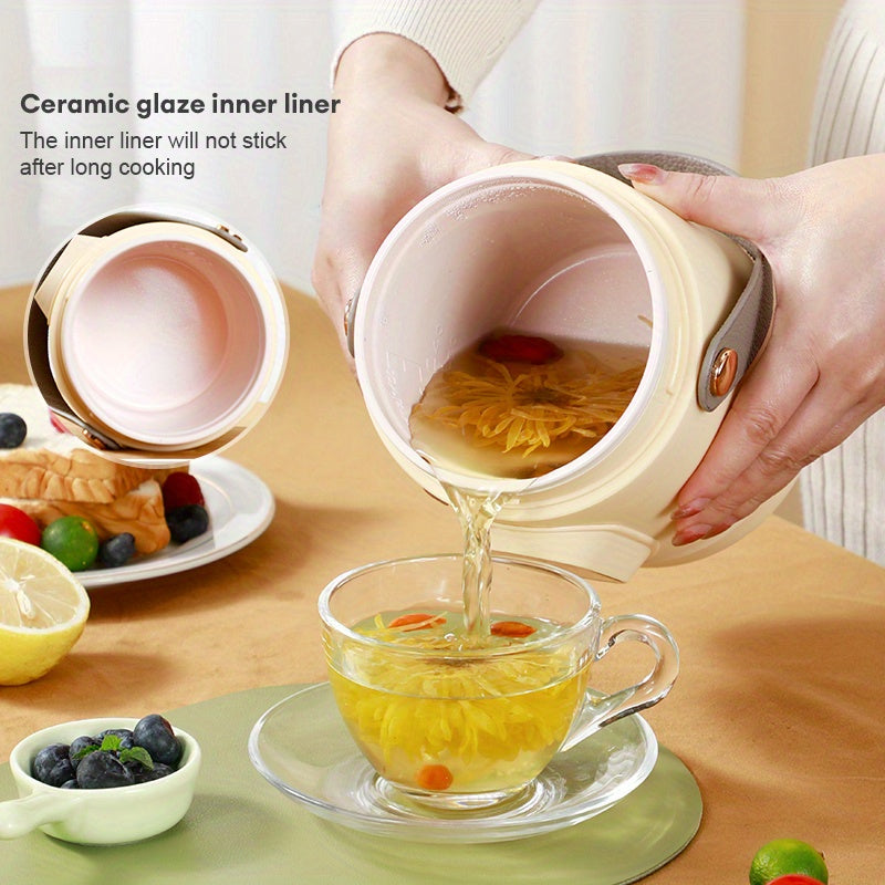 800ml Elektrik Pishirgich 500W Ko‘p Funktsional Guruch va Sekin Pishirgich, Keramika Qozon bilan