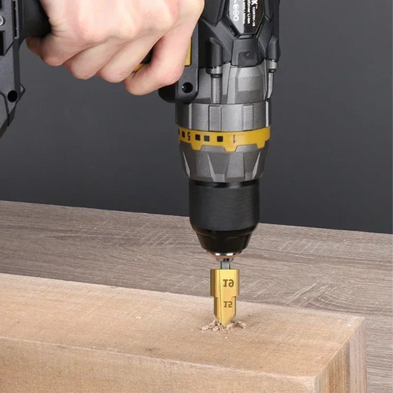 3-Piece High-Speed Steel Step Drill Bit Set 20/25/32mm Hex Shank for Water Pipes